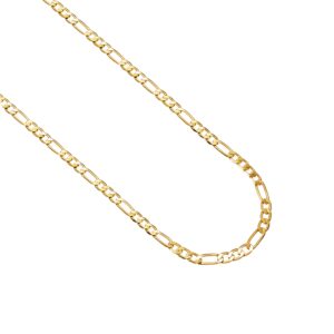 Corrente Fígaro 4mm Masculina Banhado a Ouro 18k