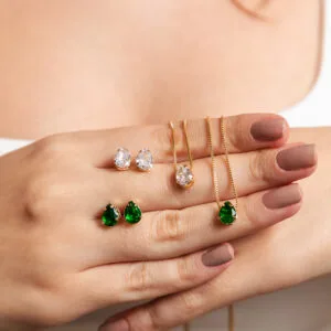 Conjunto Gota Banhado a Ouro 18k