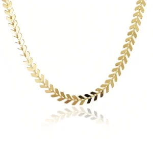 Colar Folhinhas Banhado a Ouro 18k