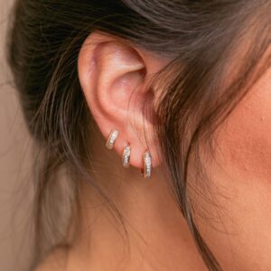 Argola Zircônia Banhado a Ouro 18k