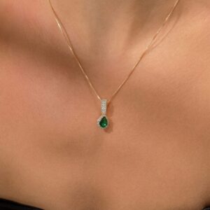 Conjunto Esmeralda Banhado a Ouro 18k