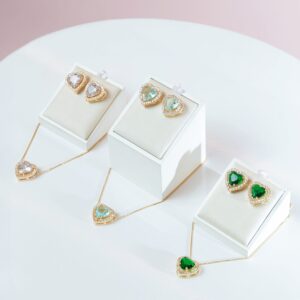 Conjunto Coração Luxo Banhado a Ouro 18k