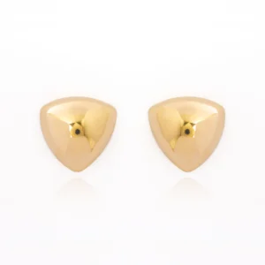 Brinco Triângulo Abaulado Banhado a Ouro 18k