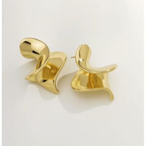 Brinco Onda Banhado a Ouro 18k
