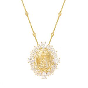 Colar Nossa Sra Aparecida Luxo Banhado a Ouro 18k