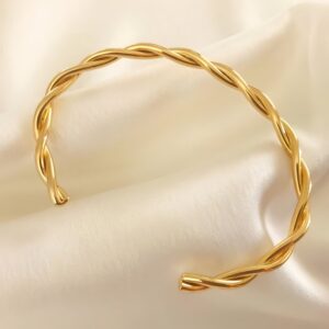 Bracelete Torcido Banhado a Ouro 18k
