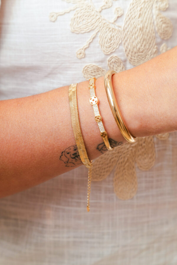 Bracelete Tubo Liso Banhado a Ouro 18k - Imagem 3