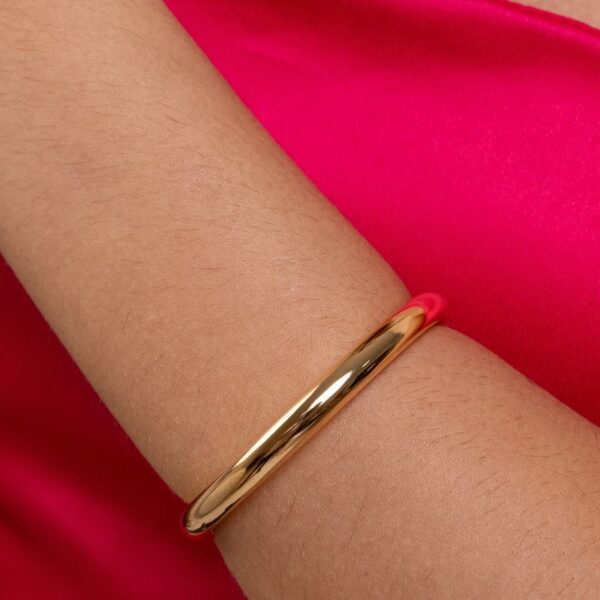 Bracelete Tubo Liso Banhado a Ouro 18k - Imagem 4