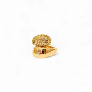 Anel Gotas Cravejado Banhado a Ouro 18k
