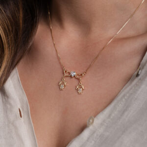 Colar Filhos e Coração - Personalizado