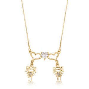 Colar Filhos e Coração - Personalizado